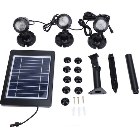 Ortviai Lampe solaire sous-marine 3 en 1 RGB étanche IP68 pour bassin, étang et paysage extérieur