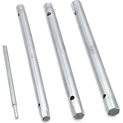 4PCS jeu de clé à pipe cle tube clés à bougie cle robinet avec tommy bar, 8-9 10-11 12-13mm jeu de clés métriques (1/4)