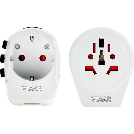 Adaptador De Viaje Universal + Usb VIMAR 0A32303B Blanco (1/4)