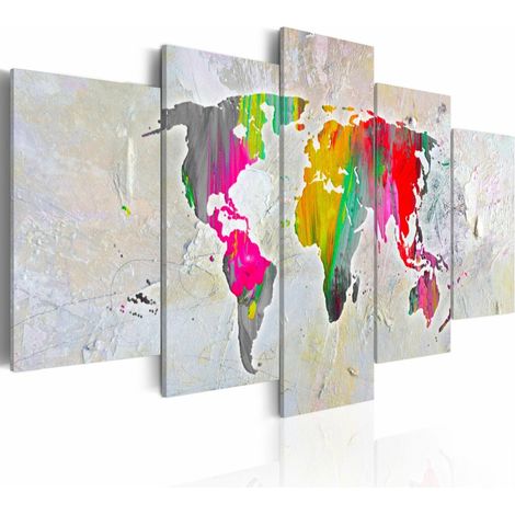 Tableau illustration du monde - 200 x 100 cm (1/4)