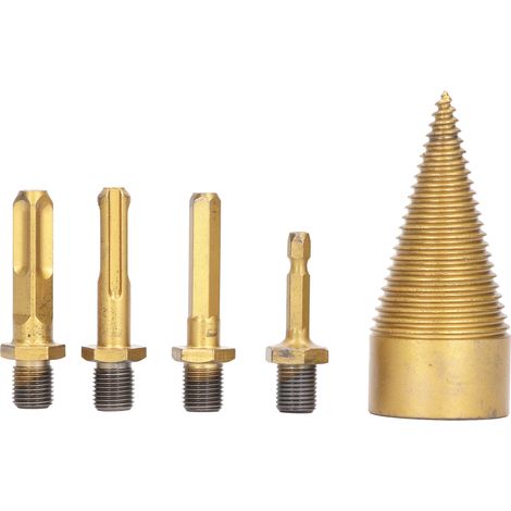Jeu de 5 forets à fendre le bois de 42 mm avec queues carrée, ronde et hexagonale pour perceuse électrique portative (1/5)