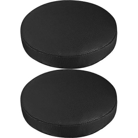 Lot de 2 housses élastiques pour tabouret de bar, protection pour chaise ronde-35.00X35.00X0.50CM-Black (1/2)