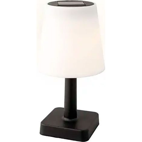 Lámpara solar de sobremesa, negra y blanca, 2W, 2700K
