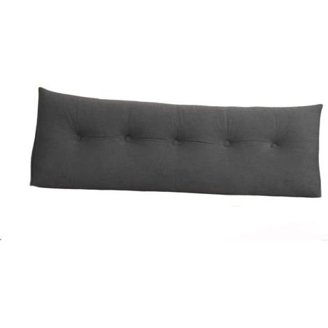 Coussin triangulaire ergonomique en peluche pour tête de lit, soutien dorsal et lecture, noir (1/4)