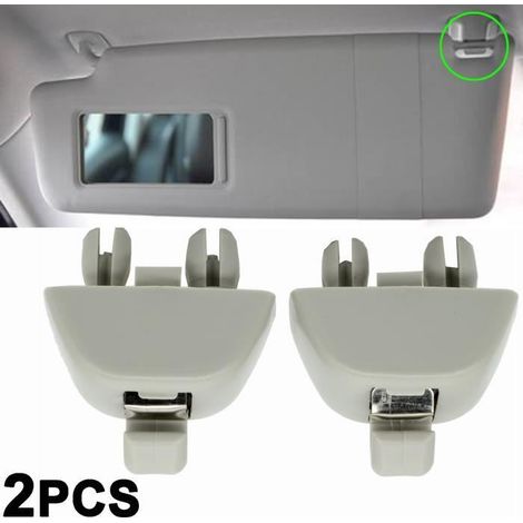 Clips de pare-soleil - Volkswagen - 2X Gris - Plastique ABS - Remplacement direct - Compatible VW/Audi-Ywey (1/5)