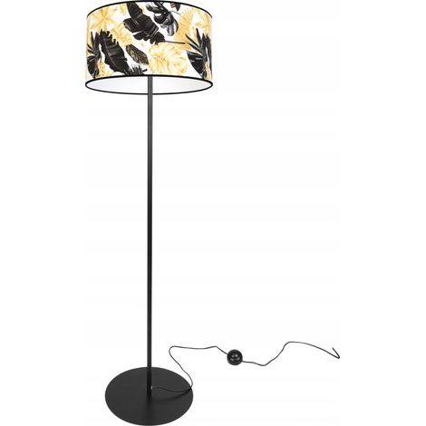 ELEGANTE LAMPADA DA TERRA, PARALUME A FIORE DORATO, LED (1/5)