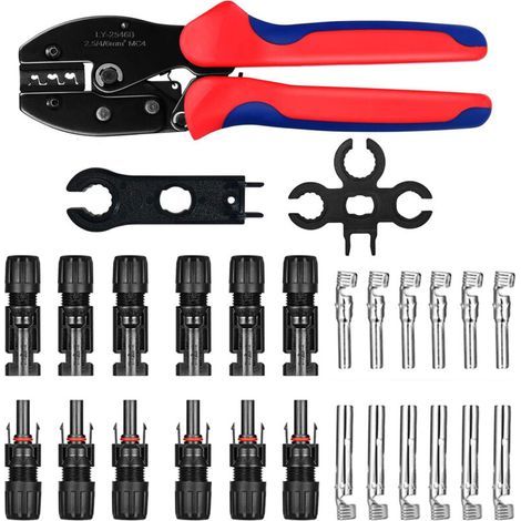 MC4 Crimping Tool – Made of high-carbon steel for optimal pressure – 27-piece set (1/5)