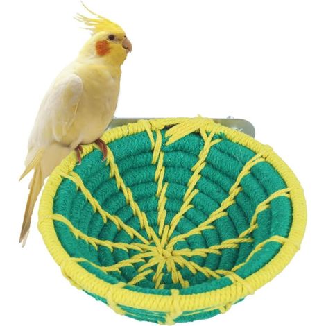 Nid D'élevage d'oiseaux,Nid Suspendu en Corde de Chanvre pour Perruches,Calopsittes,Canaris,Inséparables,Petits Oiseaux (1/5)
