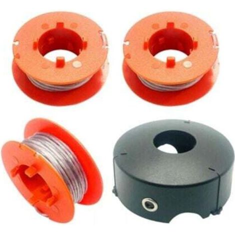 F016800175 Kabeltrommeln für Bosch Art 23 26 30 Easytrim und Combitrim, Pro-Tap automatisches Einzugskabel, 8 m x 1,6 mm mit Kappe (3 Trommeln + 1 Kappe)