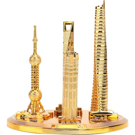 Tour de Perle Orientale Shanghai Modèle Maquette Centre Financier Mondial Cadeau Souvenir Lot de 3 (1/5)