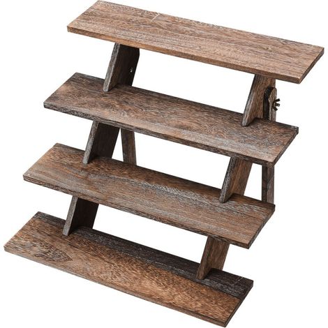 Présentoir à cupcakes en bois, rehausseurs rustiques en bois pour objets de collection décoratifs (1/5)