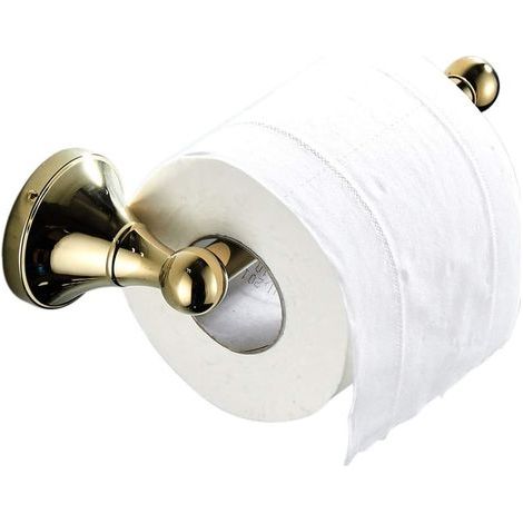 CCYKXA Toilet Paper Holder Kitchen Paper Holder Brass Bathroom Toilet and Kitchen Toilet Roll Holder Wall Mounted, Polished Gold