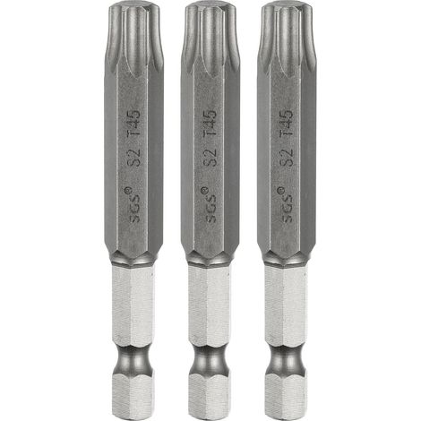 3 Pièces Embout Tournevis Torx T45 Tige Hex 1/4" Longueur 65mm (1/5)