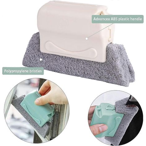 Ensemble de 8 outils de nettoyage manuels pour rainures et joints, outils de nettoyage pour rails de portes et fenêtres, nettoyants pour fenêtres et vitres (1/5)