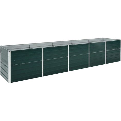 Letto Rialzato in Acciaio Zincato 400x80x45 cm Verde vidaXL