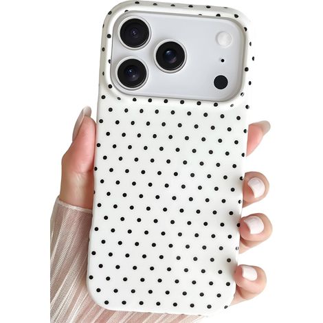 Coque pour iphone 18 Pro Max,Jolie Coque pour à Pois,Blanc (1/5)
