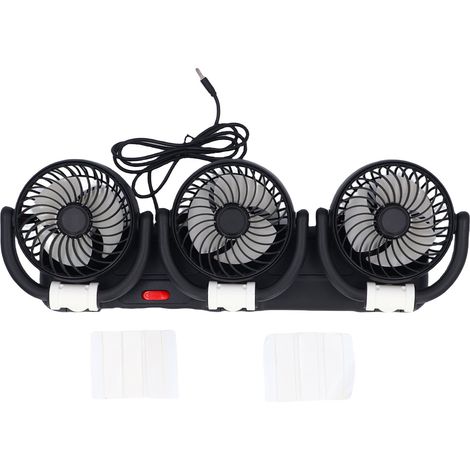 Ortviai Ventilateur USB pour Voiture à 3 Têtes, Pliable et Réglable avec Support Téléphone – PP, 44,3 x 8,5 x 18,5 cm (1/5)