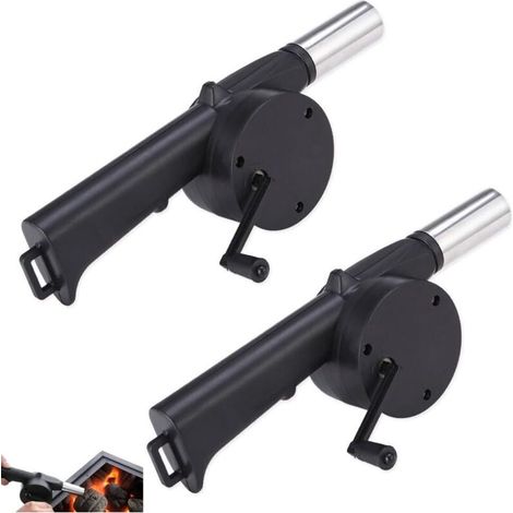 Ventilateur pour barbecue - Pour un allumage rapide, idéal pour les pique-niques, le camping, la cuisine en plein air, etc. - Lot de 2 (1/5)