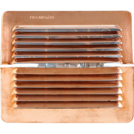 Grille ventilation cuivre à clipser IN OUT - 193x165mm - Ø trou de 100 à140mm (1/2)