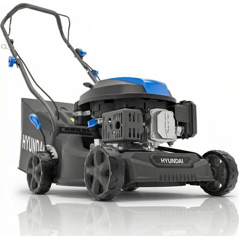 Hyundai Tondeuse à Gazon Thermique 40 cm 139 cm3 3,7 CV Poussée - 7 Hauteurs, Bac 40 L (1/5)