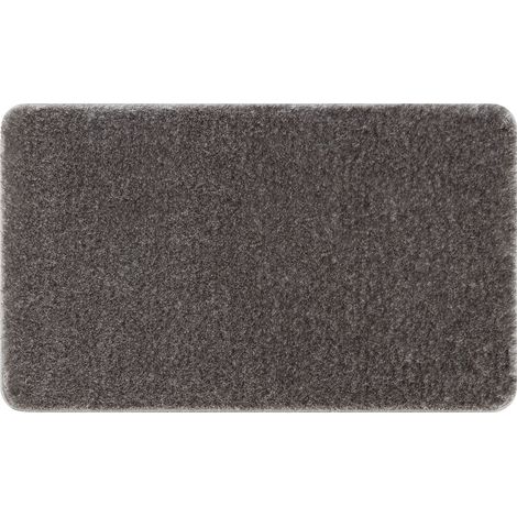 Badteppich SANTA, eben, rutschfest, weich – grau grey 50x80 cm