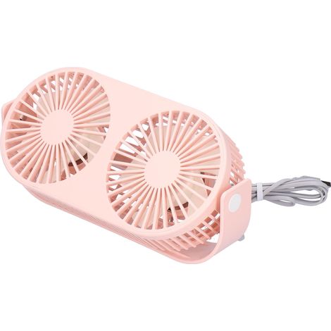 Ventilateur de bureau USB double tête rose, mini ventilateur aromathérapie réglable pour maison et bureau (1/5)
