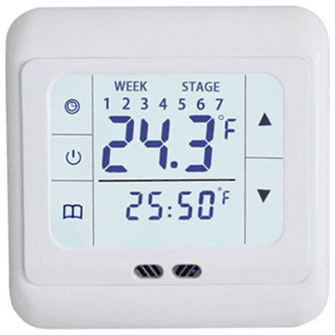 Thermostat numérique blanc à écran tactile, système de chauffage au sol, pour la maison, régulateur de température, AC 220V (1/5)