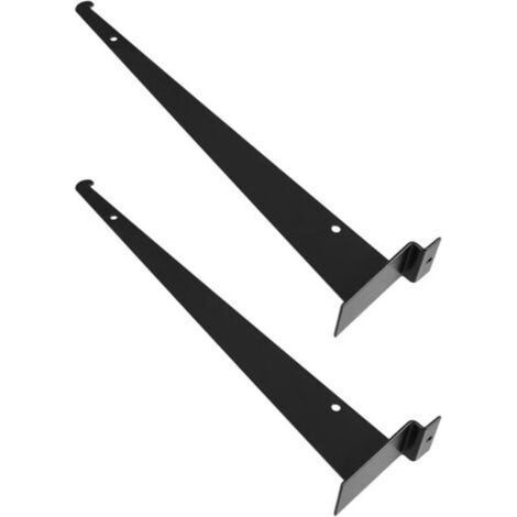 Lot de 2 Supports Robustes pour Panneaux à Lattes 30 CM en Métal Noir Accessoires Muraux pour Étagères Lourdes Fixation Réglable pour Garage et Rangement Maison (1/5)