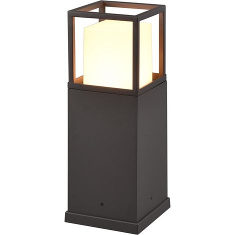 Borne de jardin LED anthracite 40 cm carrée CCT 14,5W IP54 (1/5)