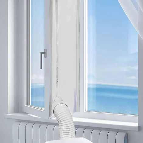 AirLock Fensterdichtung für mobile Klimageräte, 400 cm flexible Gewebedichtungsplatte mit (1/5)