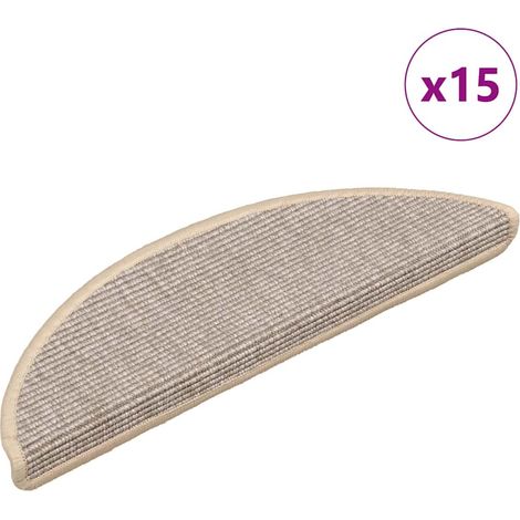 Maison Exclusive - Tappetini per scale 15 pz 56x17x3 cm Argento Semicircolari