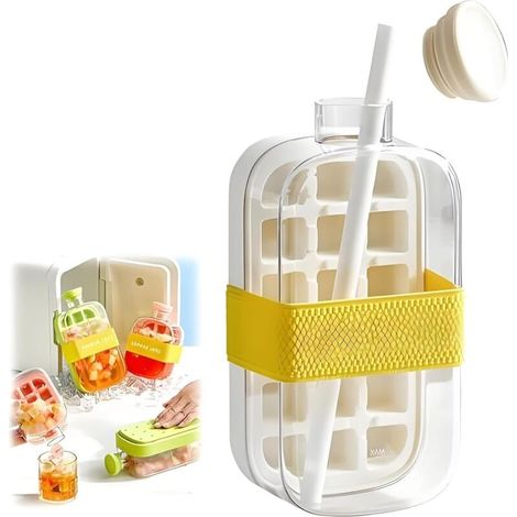 Bottiglia per il ghiaccio riutilizzabile 2 in 1 in silicone alimentare – senza contatto, ideale per cocktail e bevande rinfrescanti.