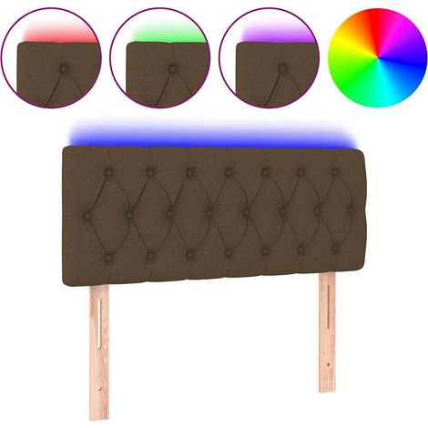 Maison Exclusive - Tête de lit à LED Marron foncé 100x7x78/88 cm Tissu (1/5)