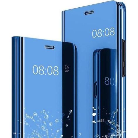 Coque Huawei Y6 2019 Etui à Rabat Fonction Stand Clear View Etui Housse pour Huawei Y62019 - bleu (1/4)