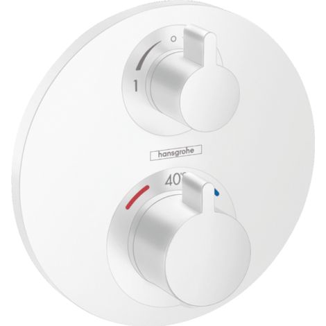 Hansgrohe Ecostat S - Mitigeur thermostatique encastré, 2 sorties, blanc mat 15758700