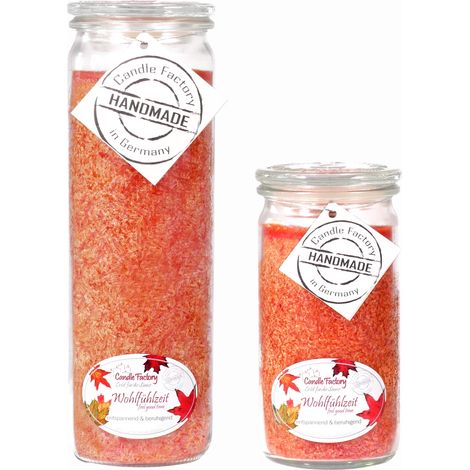 Candle Factory Kerzen-Set Wohlfühlzeit Big + Mini Jumbo Duftkerze Dekokerze