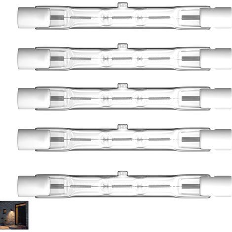 5 Stück R7S Halogenlampen 78 mm 80 W 230 V 1200 lm Warmweiß 2800 K, linearer Halogenstrahler mit J78 T3-Sockel Ersatzbeleuchtung für Sicherheit im Außenbereich im Innenbereich [Energieklasse G] (1/5)