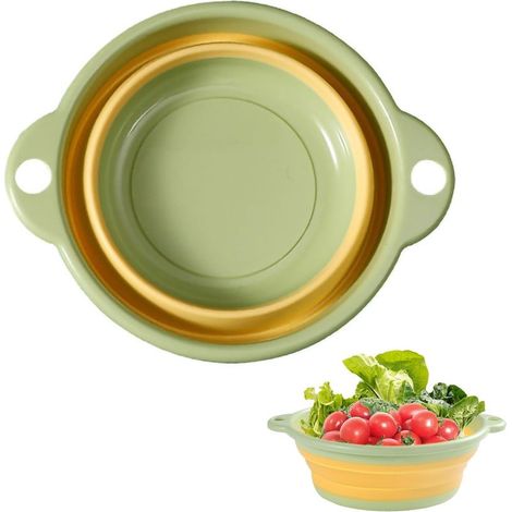 (Vert) Lavabo à Vaisselle Pliable, Bassine Pliable Bassine Plastique Panier Linge Pliable Petite Bassine Camping Lavabo Lavage Pour Les Voyages En Plein Air Randonnée. (1/5)