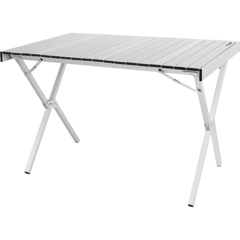 Table de Camping Pliante, 108X71X72 cm, Butées Antidérapantes, Plateau et Structure en Aluminium, Supporte 30 kg, Pliage Compact, Sac de Transport en Bandoulière, Tables Pliantes (63050) (1/5)