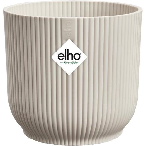 Vibes Fold Rond 22 - Pot De Fleurs pour Intérieur - Plastique 100% Recyclé - Ø 22.0 x H 20.2 cm - Blanc/Linen White (1/5)