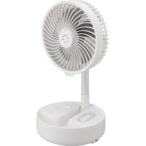 Ventilateur télescopique pliable à 4 vitesses avec télécommande, rechargeable par USB et doté d'une lumière intégrée, idéal pour la maison et les voyages. (1/5)