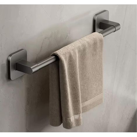 Toallero de pared para baño y cocina, con base gruesa, apto para cocinas y baños interiores y exteriores. Estante de almacenamiento para baño (color: gris).