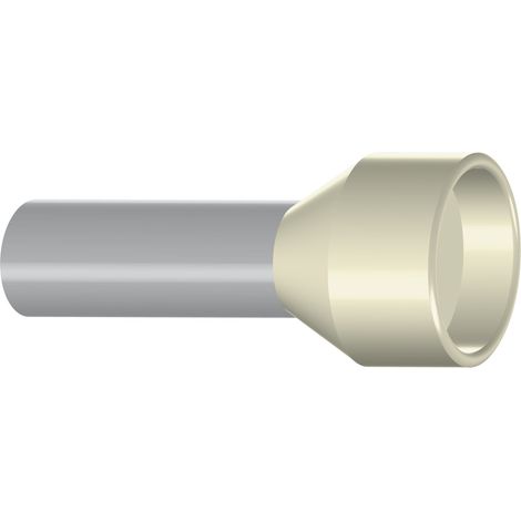 Embout de câblage isolé pour fil souple section 16mm² - ivoire - collerette isolante - Sachet de 100 pièces