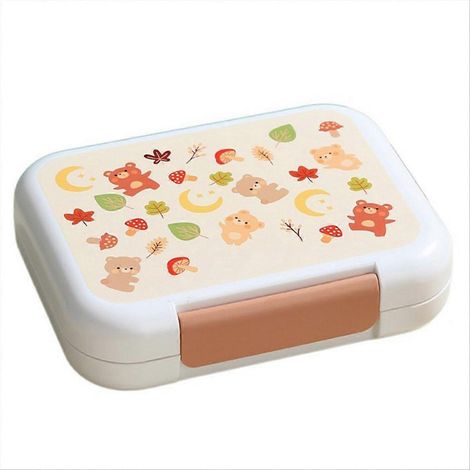Wasserdichte Lunchbox für Kinder und Schulkinder, leicht zu transportieren, mit Besteck, mikrowellen- und spülmaschinenfest. (1/5)