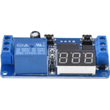 Minuterie 12 V avec relais à cycle MCU intermittent et infini et affichage LED