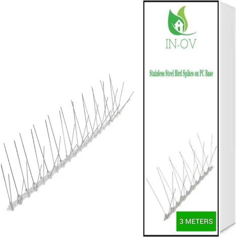 Stainless Steel Spike Kit, Bird Deterrent, UV Polycarbonate, Balcony/Roof (1/5)