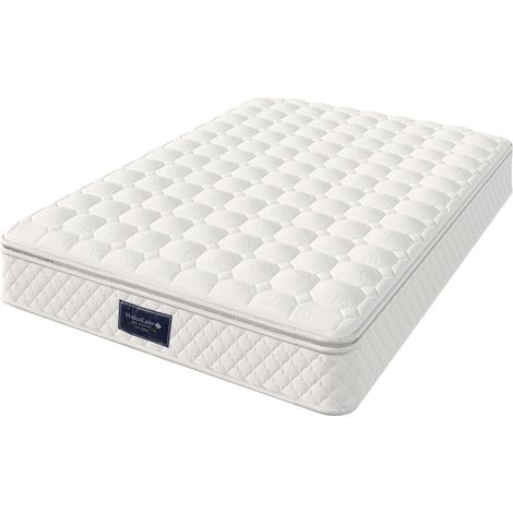 Taschenfederkernmatratze 140x200x25 cm weiß Polyester mit 7 Zonen, H3 und atmungsaktivem Bezug (1/5)