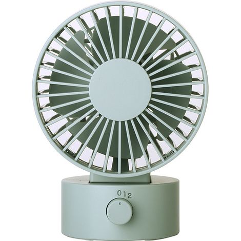 Ventilateur de bureau (vert) - Alimentation USB - Profil bas, silencieux et portable - Technologie de refroidissement puissante à 11 pales (1/2)