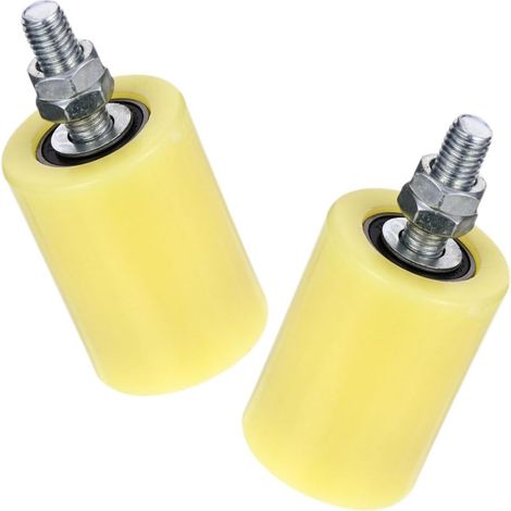 2 Pièces Galets de Porte Coulissante Nylon Roulettes Robustes pour Portail Guidage Rail Porte Support Coulissant Terrasse et Intérieur (1/5)