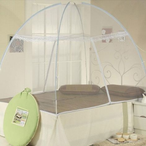 TrAdE Shop Traesio - Zanzariera Letto Pieghevole Traspirante Facile Da Installare Zanzare 180x200 Cm - (1/3)